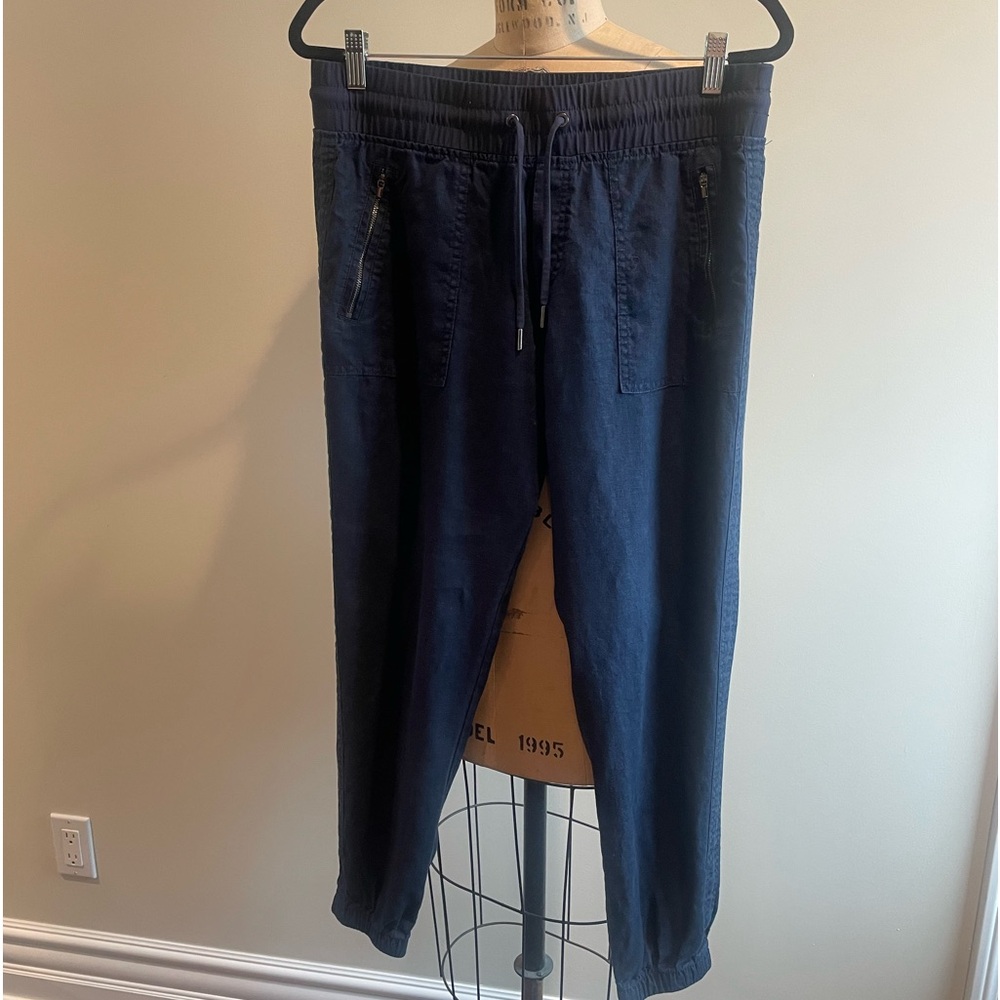 Athlete navy linen jogger size 10